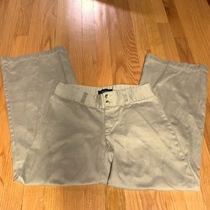 MODA International Khaki Low Waisted Wide Leg Dress Pants